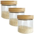 thumbnail image 1 of JS Gourmet - Set of 3 Glass Containers with Airtight Lid, 900ml Capacity, 1 of 1