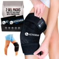 thumbnail image 1 of ActiveWrap - Knee Ice Pack Wrap with Compression, 2 Reusable Gel Heat & Cold Packs for Knee Pain, Sore Legs & Shin Splints. Flexible Cold Wrap for Injury and Swellin, 1 of 9