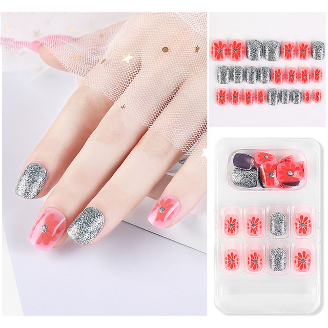 TopLLC False nail Wearing Nail Fake Nails Finished Removable Wearing Nails Lazy fixed