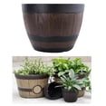 thumbnail image 3 of Almencla Indoor Outdoor Barrel Tree Planter Flower Pot 11.3 inch, 3 of 8