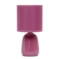 thumbnail image 1 of Simple Designs 10.04" Tall Traditional Ceramic Thimble Base Bedside Table Desk Lamp with Matching Fabric Shade for Home Decor, Nightstand, Bedroom, Living Room, Entryway, Office, Black, 1 of 9