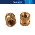 thumbnail image 3 of Wekity M2x3mm Female Thread Knurled Nuts Hx3.2mm OD Brass Threaded Insert Embedment Nuts Hydraulic Welded Joint Injection Molding Assortment Kit for 3D Printing Injection Molding 20PCS-0621, 3 of 5