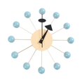 thumbnail image 3 of Elodie Round Ball Wall Clock Quiet Mid Century for Living Room Kitchen Decor Clocks Light Blue Ball, 3 of 8