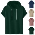 thumbnail image 1 of QIPOPIQ Chandail à Capuchon à Manches Courtes pour Homme, Coupe Ajustée, Léger, d'Été, en Liquidation, 1 of 6