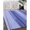 thumbnail image 3 of Ahgly Company Tapis de Zone Lavable en Machine Carré Transitionnel Jeans Bleu, 4 Pieds Carré, 3 of 7