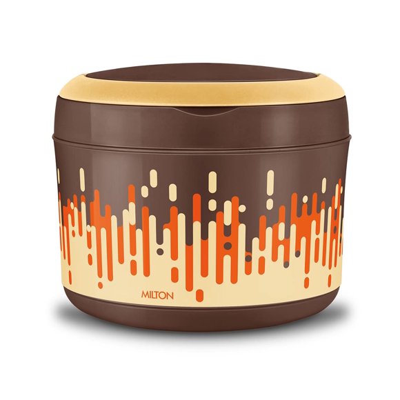 New Big Bite Insulated Inner Stainless Steel Tiffin Box With Additional Plate & Handle - 900ml, Brown | PU Insulated Lunch Box - BPA Free, Easy To Carry, Easy To Clean