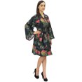 thumbnail image 2 of Bimba Kimono Bordeaux pour Femme avec Ceinture, Imprimé Floral, Vêtement de Nuit, Couvre-Maillot - 10, 2 of 5