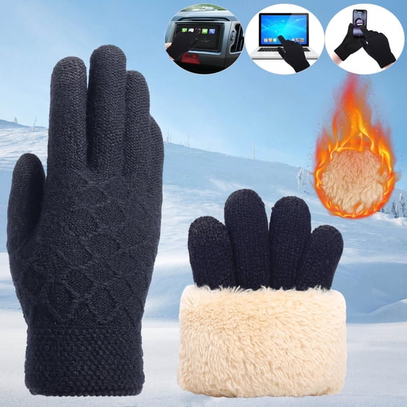 Winter Saving Sale! Cameland Outdoor Men Women's Winter Gloves With Fleece Lining Touchscreen Warm Stretched Thick Knitted Gloves Wool Gloves Thermal Gloves