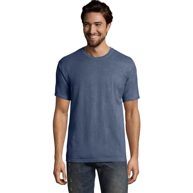 Hanes Mens Big ComfortWash Garment Dyed Short Sleeve Tee, 2XL, Saltwater