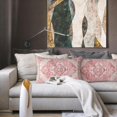 thumbnail image 4 of Pink Boho Throw Pillow Covers Set of 2 Monaco Rug Carpet Double Sided Pattern Cotton Soft Pillow Case Cushion Cover Pillowcase for Garden Couch Sofa Bed Decorative 12x20 inch, 4 of 5