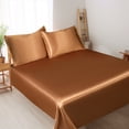 thumbnail image 4 of Ohufall Queen Size Sheet Set Ice Silk Bed Sheet 3 Piece Set Summer Cooling Solid Color Bed Sheets, 4 of 4