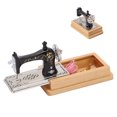 thumbnail image 4 of Dollhouse Sewing Machine, Lifelike Fine Workmanship Dollhouse Miniature Sewing Machine  For Decoration Wood Color, 4 of 8