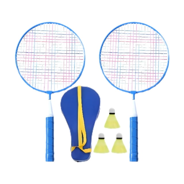 Siruishop Children Badminton Tennis Set Kids Tennis Rackets with 3Pcs Shuttlecock Balls Blue