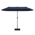 thumbnail image 1 of Gymax Parasol de Patio Double Face de 13 Pi avec Manivelle, Base de Parasol, Verrou de Sécurité, Bleu Marine, 1 of 10