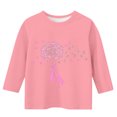 thumbnail image 3 of YUNAFFT T-Shirt Imprimé Décontracté pour Enfants Sensibilisation au Cancer du Sein Design Ruban Manches Courtes et Longues Col Rond, 3 of 4