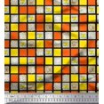 thumbnail image 1 of Soimoi Velvet Fabric Geometric Square,Text & Bear Face Kids Fabric Prints by Yard 58 Inch Wide, 1 of 3