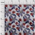 thumbnail image 2 of oneOone Viscose Chiffon Red Fabric Floral Retro Craft Projects Decor Fabric Printed By The Yard 42 Inch Wide, 2 of 5