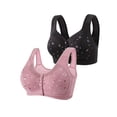 thumbnail image 1 of Bigersell Front Closure Button Bra 2pcs Training Bra Style R-86 Breathable Pullover Bras Pack R-86-pinky, 1 of 5