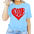 thumbnail image 1 of Meichang T-Shirt de la Saint-Valentin pour Femmes Mignons Cœurs Graphiques Hauts Mignons T-Shirts de Vacances Manches Courtes Col Rond Mode 2025, 1 of 4