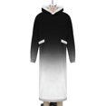 thumbnail image 3 of RXMEKW Gradient Fleece Hooded Robe for Men with Pockets, Long Sleeve Bathrobe for Lounging, Print, 3 of 4