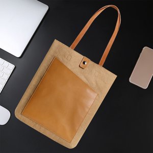 PEONAVET Stockage informatique Stockage informatique Lavé Kraft Papier Portable Sac en Cuir de Flannel Microfibre Portable Bag Document d'affaires Sac à une épaule Portable