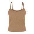 thumbnail image 4 of Women Spaghetti Strap Scoop Neck Ribbed Tank Tops Slim Fitted Cotton Camisole Basic Sleeveless Layering Shirts, 4 of 4