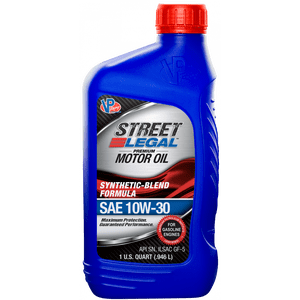 VP Racing Fuels Oil VP3710343 Street Legal; SAE 10W-30; Synthetic Blend; 1 Quart Bottle; Single