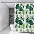 thumbnail image 1 of Waterproof Shower Curtain Bathroom Set Polyester Fabric with Grommets Non Slip Liner Thick Textured Modern Monstera Leaf Tropical Pattern Decor for Bathtub and Stall Water Resistant Washable Curtains, 1 of 6