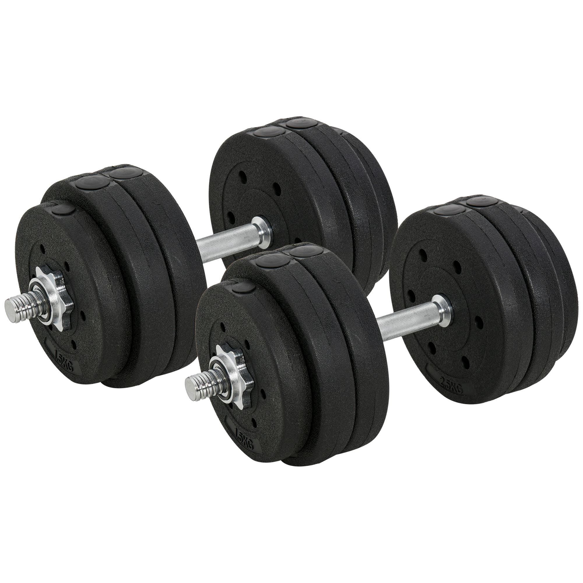 Adjustable Dumbbell Weight Set - 66lbs Fitness Dumbbells with Steel & Plastic Plates - Ideal for Home Gym, Office & Strength Training Workouts - Black