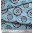 thumbnail image 2 of Soimoi Polyester Crepe Fabric Floral Mandala Print Fabric by The Yard 52 Inch Wide, 2 of 3