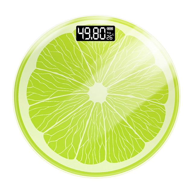 Weighing Scale for Body Weight with Fruit Patterns Glass Pane Usb Charging and Temperature Measurement Function Maximum Support of 180Kg