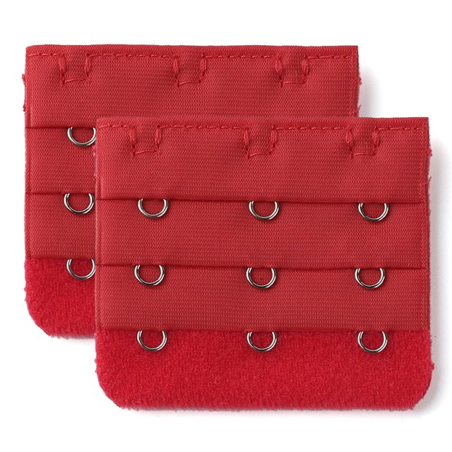 INSPIRE CHIC Rallonges de Soutien-Gorge pour Femmes à 3 Crochets 3 Rangées Bretelle de Soutien-Gorge Extensible Boucle Crochets Bande de Soutien-Gorge Rouge 2