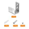 thumbnail image 3 of Unique Bargains Barn Door Floor Guide, 2Pcs Stainless Steel Sliding Barn Door Hardware Adjustable U Bracket Flush Design (Silver), 3 of 6
