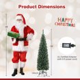 thumbnail image 2 of Gymax 5 ft Pre-Lit Artificial Christmas Tree Slim Pencil Xmas Tree Holiday Party Decor, 2 of 10
