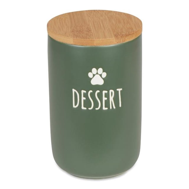 Design Imports CAMZ14430 Ceramic Treat Canister, Dessert Hunter Green