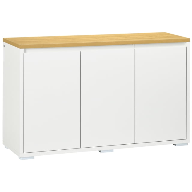HOMCOM Storage Cabinet Sideboard Buffet Cabinet with 3 Doors White