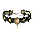 thumbnail image 5 of Black Lace Gothic Collar Vampire Collar Pendant Chain Rhinestone Punk Halloween Costume Jewelry, 5 of 5