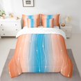 thumbnail image 2 of YST Ensemble de Literie Couette Esthétique Abstraite Bleu et Orange, 7 Pcs, Format Double, 2 of 4