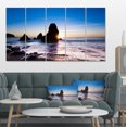 thumbnail image 1 of Coucher de Soleil à la Plage de Rodéo Panorama - Impression sur Toile de Bord de Mer, 1 of 3