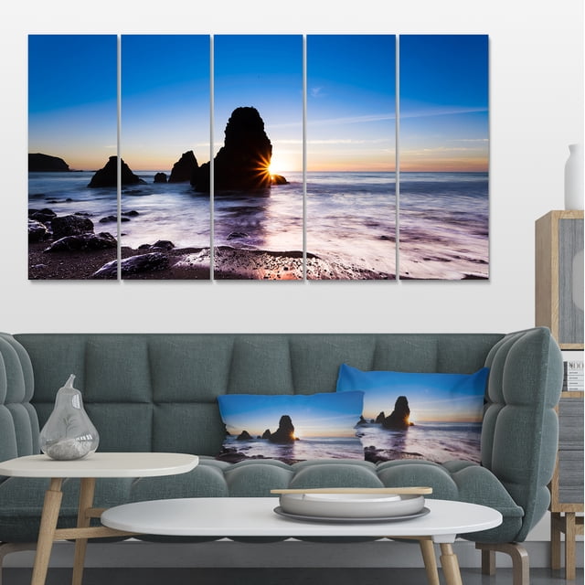 Coucher de Soleil à la Plage de Rodéo Panorama - Impression sur Toile de Bord de Mer
