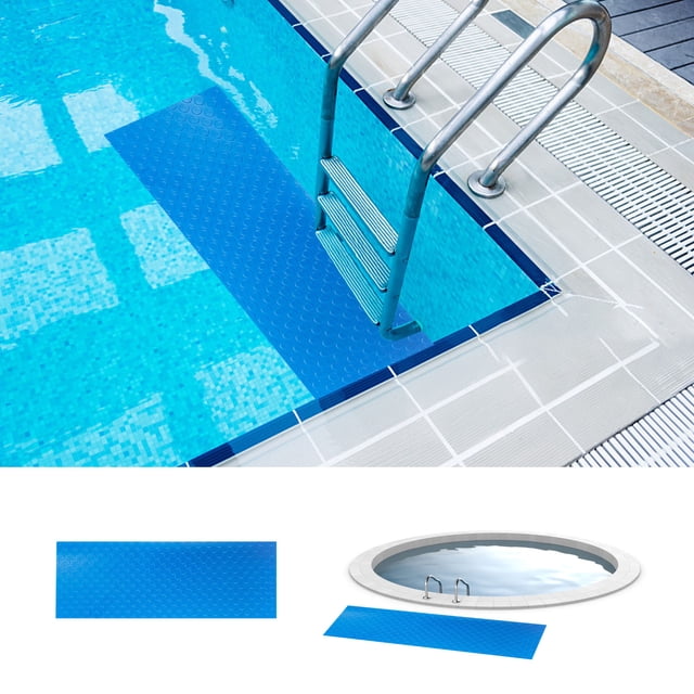 Tapis d'Échelle de Piscine - Tapis de Protection pour Échelle de Piscine avec Texture Antidérapante, Bleu