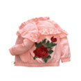 thumbnail image 3 of RXIRUCGD Girls Thin Top Girls Spring Jacket Cardigan Ruffled Round Neck Jacket Outerwear( Pink, Size:9 Years ), 3 of 3