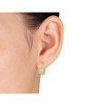 thumbnail image 3 of 10K Yellow, White and Rose Gold Triple Row Twisted Hoop Earrings, 3 of 3