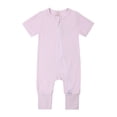 thumbnail image 1 of EDFBUYKRS Baby Rompers Footless Pajamas Zipper Short Sleeve Sleeper Jumpsuit, 1 of 2