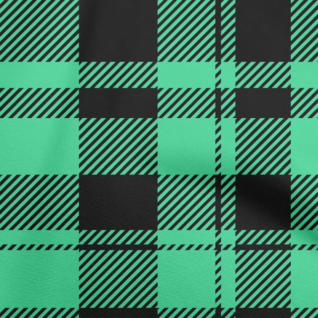 oneOone Tissu Polyester Spandex Vert Mer Tissu Tartan pour Couture Tissu d'Artisanat Imprimé au Mètre 56 Pouces de Large