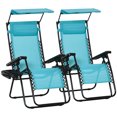 thumbnail image 1 of Outsunny 2 Piece Foldable Lounge Chair with Canopy Shade, Sky Blue, 1 of 10