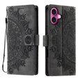 thumbnail image 2 of Étui à Rabat pour iPhone 16 Plus, Portefeuille en Cuir PU Premium avec Fleurs en Relief Totem, Porte-Cartes et Support Compatible avec iPhone 16 Plus - Gris, 2 of 14