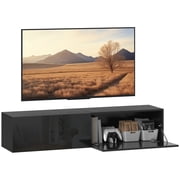 HOMCOM Floating TV Stand with Storage for 45, 55, 65in TVs, Black