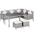 thumbnail image 1 of Outsunny 5 Pieces Wicker Patio Furniture Set with Cushions, Cream White, 1 of 10