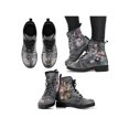 thumbnail image 4 of UKAP Women Leather Boot Floral Short Bootie Lace Up Ankle Boots Work Booties Waterproof Gray Alice 7, 4 of 4